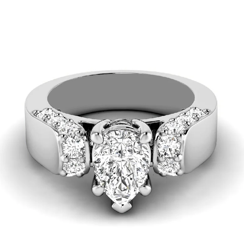 Marquise Cut Engagement Rings1.00-2.15 CT Round Cut Diamonds - Engagement Ring