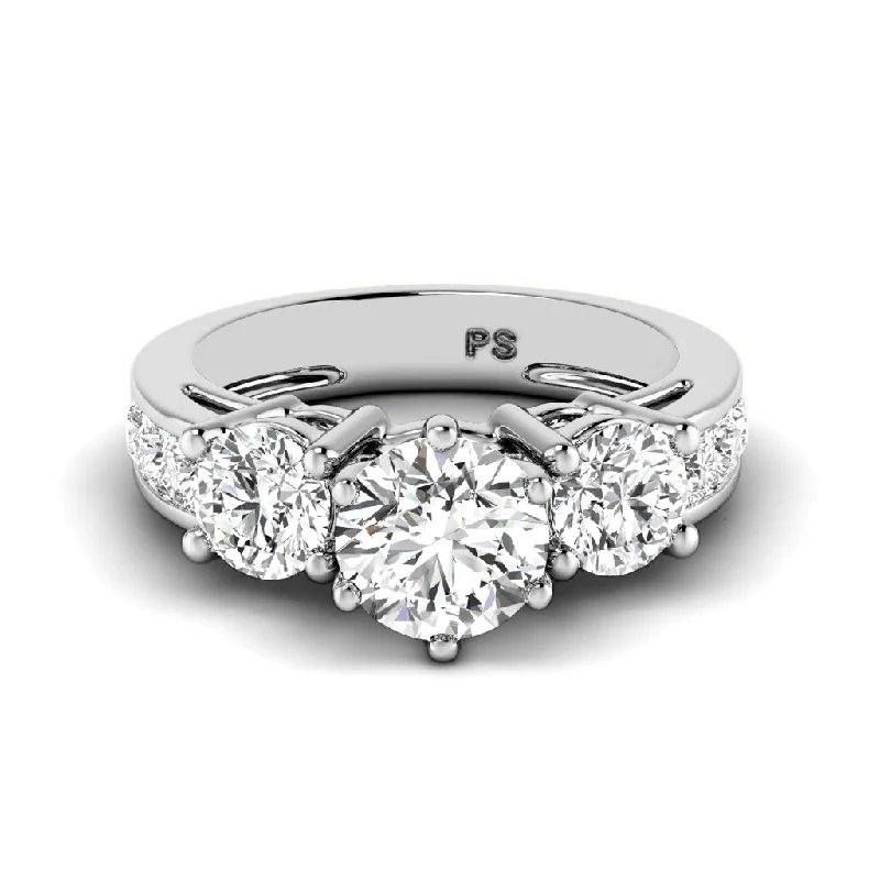 Handmade Engagement Rings1.15-2.30 CT Round & Princess Cut Diamonds - Engagement Ring