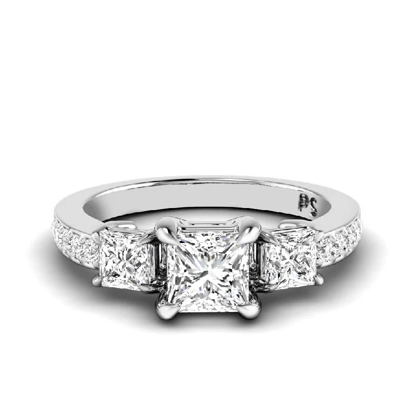 Solitaire Gemstone Engagement Rings1.20-2.35 CT Round & Princess Cut Diamonds - Engagement Ring