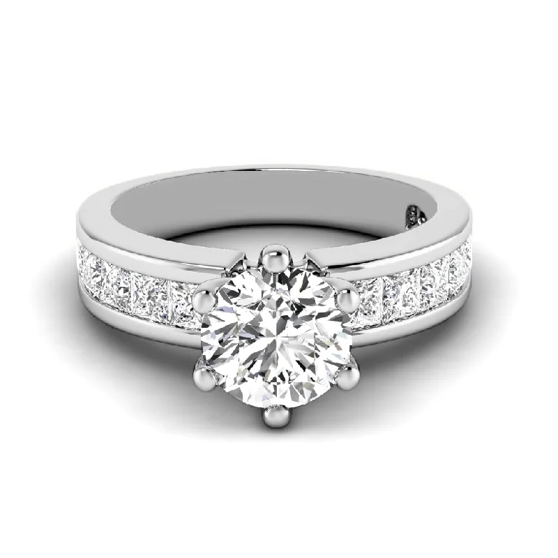 High Quality Engagement Rings1.25-2.40 CT Princess & Round Cut Diamonds - Engagement Ring