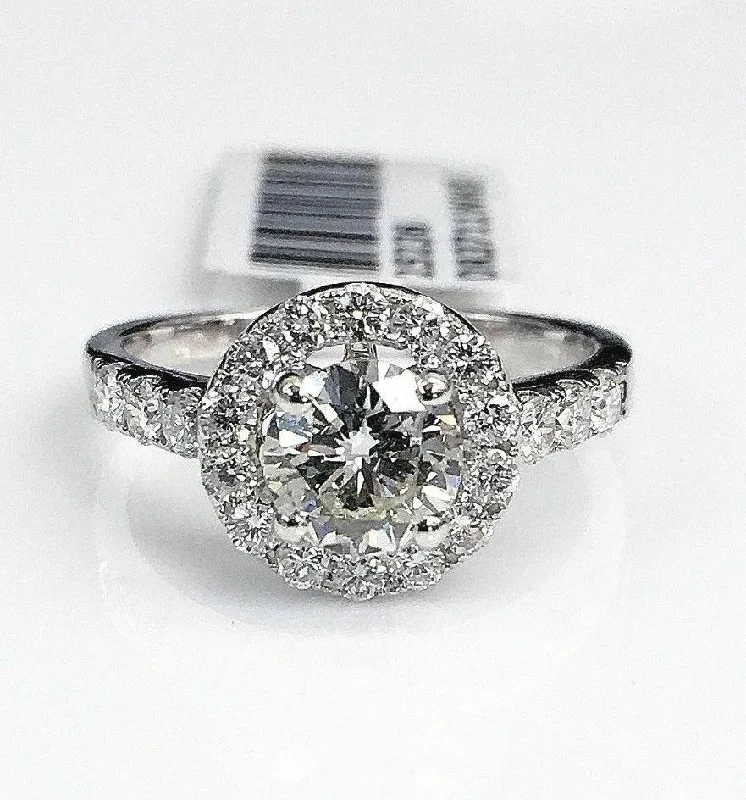 Heirloom Engagement Rings1.30 Carats t.w. Diamond Wedding/Engagement Halo Ring 0.69 Carat CenterDiamond