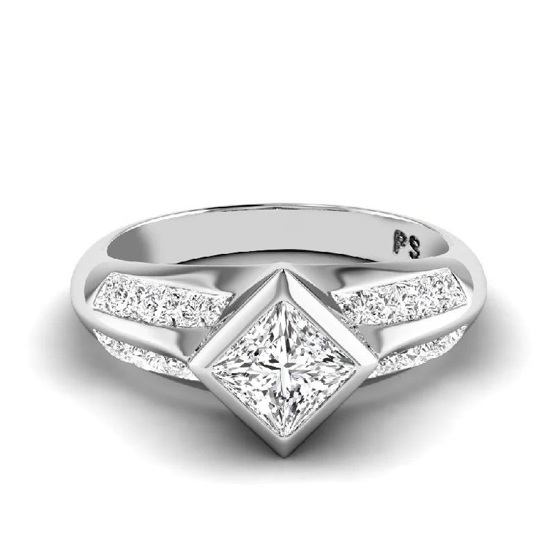 Halo Diamond Engagement Rings1.35-2.50 CT Princess Cut Diamonds - Engagement Ring