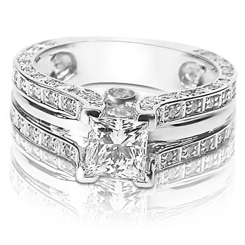 Celtic Engagement Rings1.45-2.60 CT Round & Princess Cut Diamonds - Engagement Ring