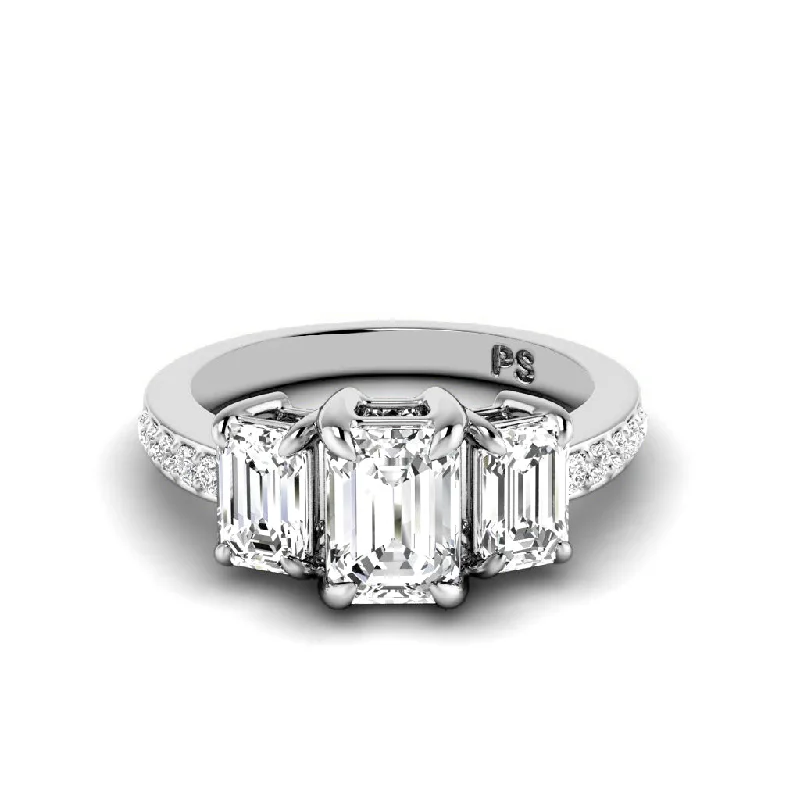 Celtic Engagement Rings1.50-2.65 CT Round & Emerald Cut Diamonds - Engagement Ring