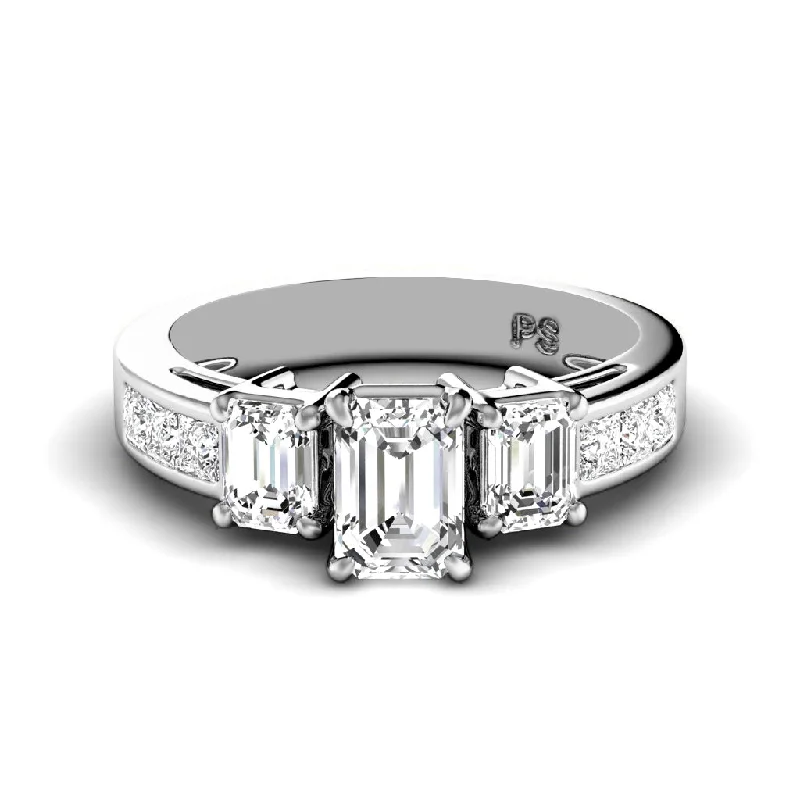 Diamond Solitaire Engagement Rings1.55-2.70 CT Princess & Emerald Cut Diamonds - Engagement Ring