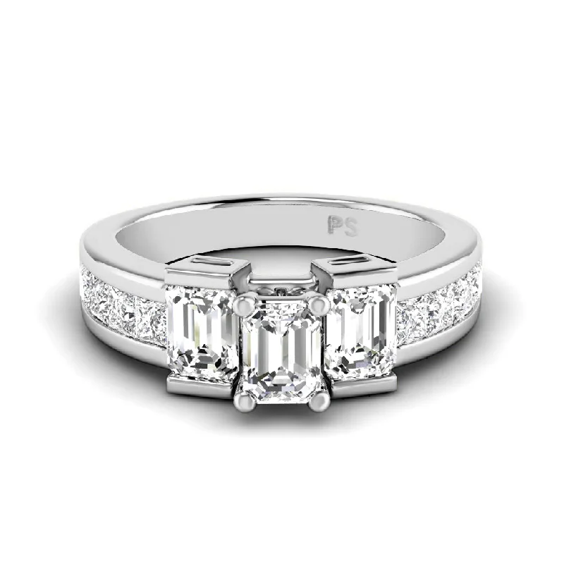 Secret Garden Engagement Rings1.65-2.80 CT Princess & Emerald Cut Diamonds - Engagement Ring