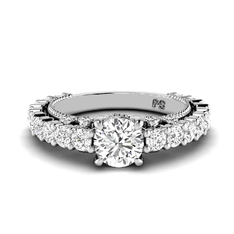 Tapered Shank Engagement Rings2.05-3.20 CT Round Cut Diamonds - Engagement Ring