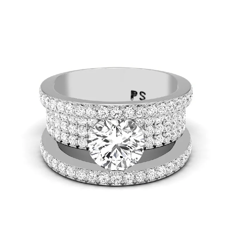 Triple Halo Engagement Rings2.15-3.30 CT Round Cut Diamonds - Engagement Ring