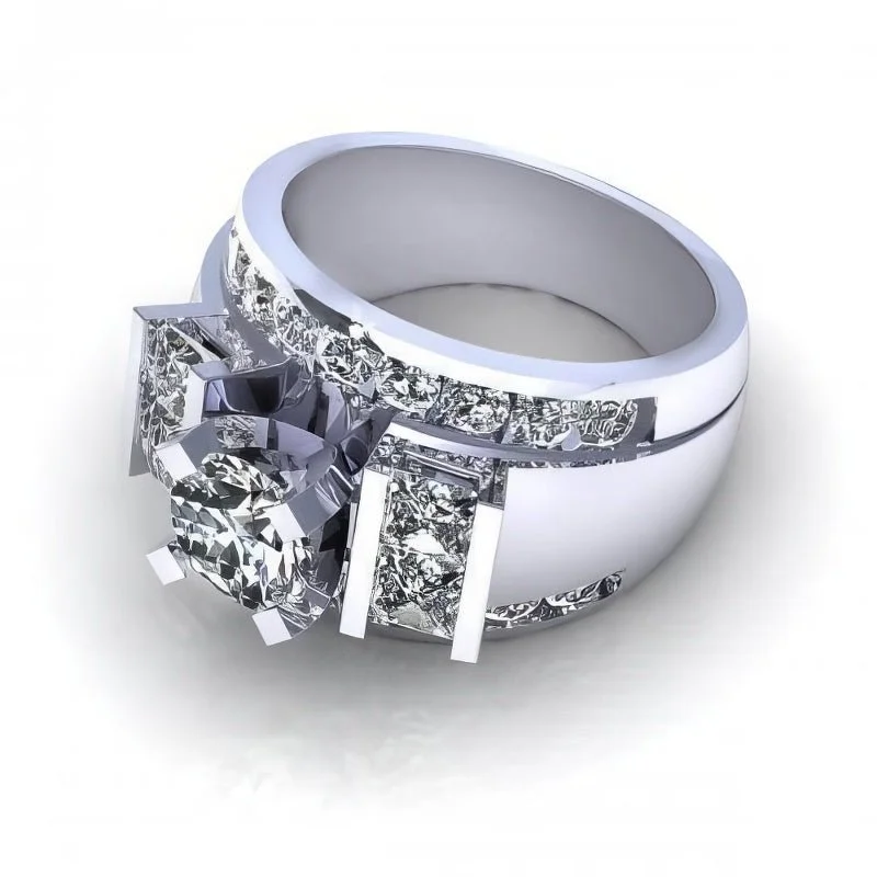 Marquise Cut Engagement Rings2.80-3.95 CT Round & Princess Cut Diamonds - Engagement Ring