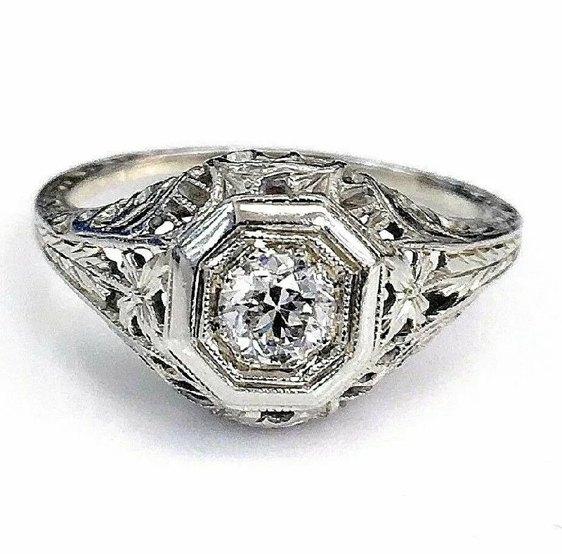 Celtic Engagement RingsAntique Art Deco Diamond Wedding Engagement Ring Circa 1940's 0.25 Carat E SI1