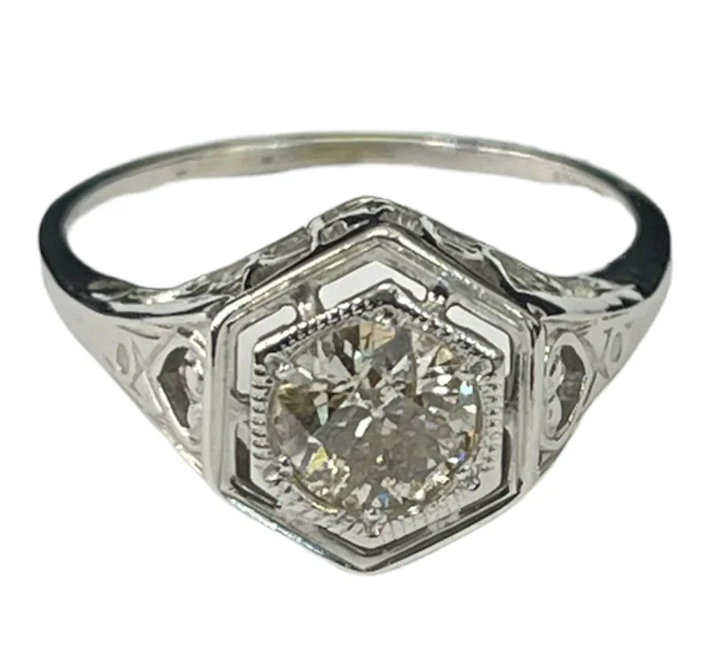 Split Shank Engagement RingsAntique Art Deco Diamond Wedding Engagement Ring Circa 1940's 0.50 Carats