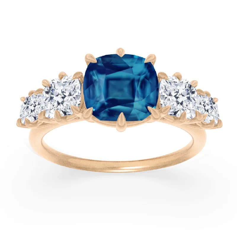 Pave Set Engagement RingsAcoma Ring, Blue, Setting Only