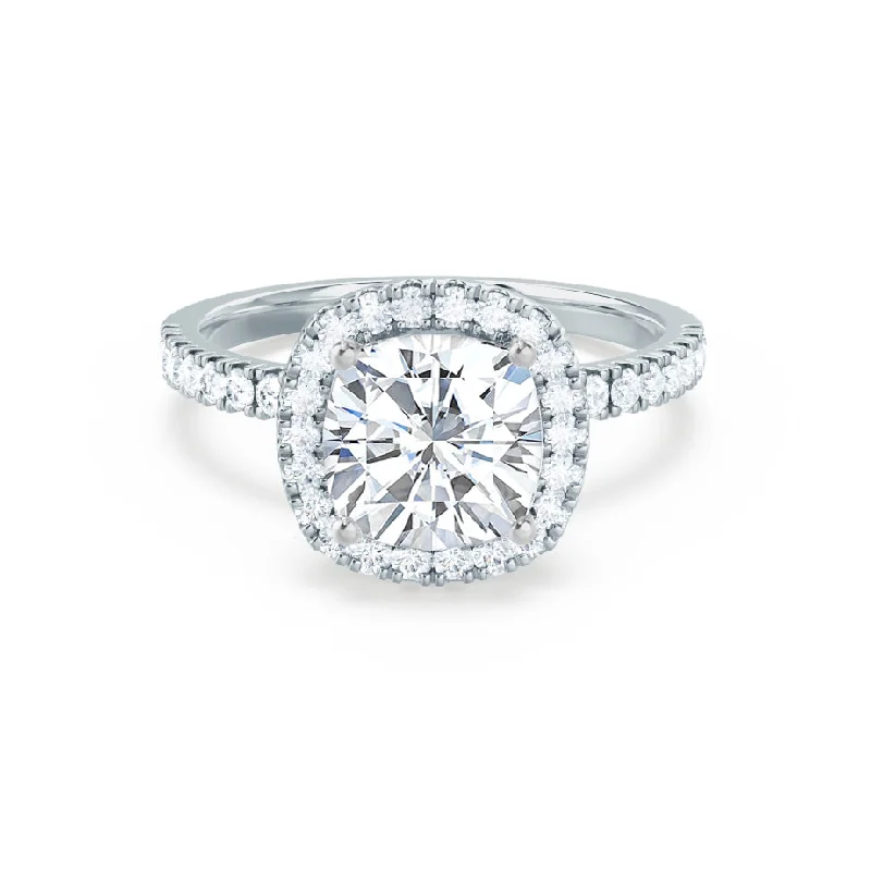 Sustainable Engagement RingsCASEADA - Cushion Lab Diamond Platinum Halo