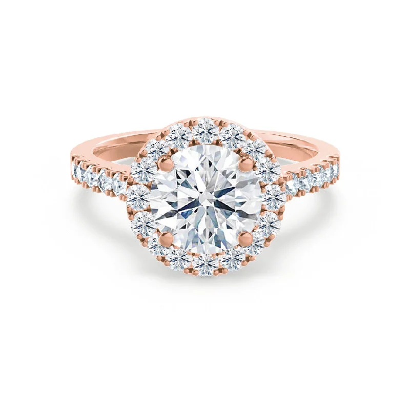 Second Hand Engagement RingsCECILY - Round Lab Diamond 18k Rose Gold Shoulder Set Ring