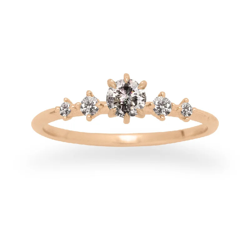 Yellow Gold Engagement RingsFelicitas Ring, Salt & Pepper Diamond