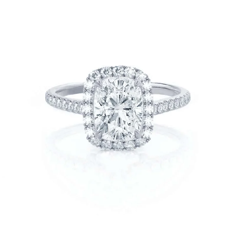 Affordable Engagement RingsDARLEY - Elongated Cushion Lab Diamond Platinum Halo