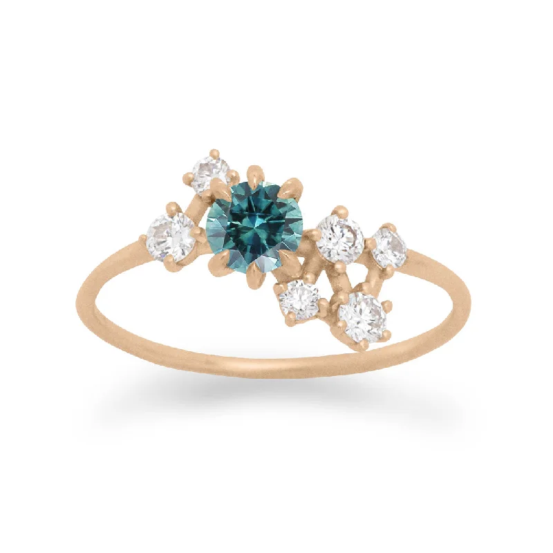 Bohemian Engagement RingsAndromeda Teal Sapphire Ring