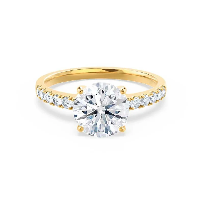 Sustainable Engagement RingsGISELLE - Round Lab Diamond 18k Yellow Gold Solitaire Ring