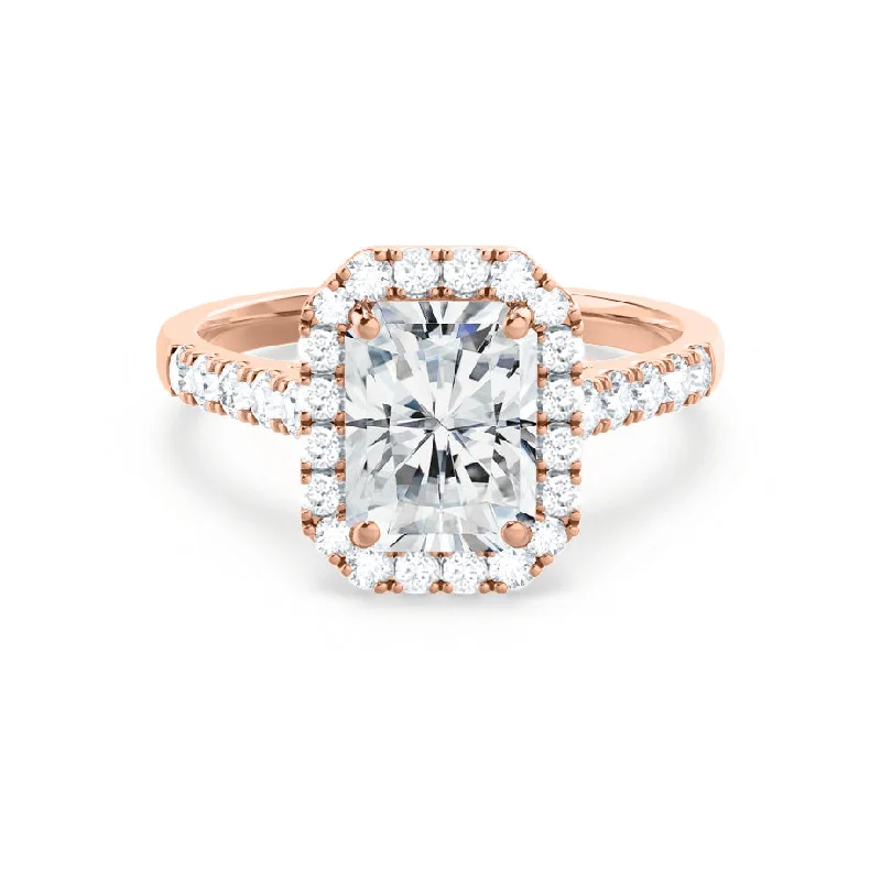 Sustainable Engagement RingsESME - Radiant Lab Diamond 18k Rose Gold Halo