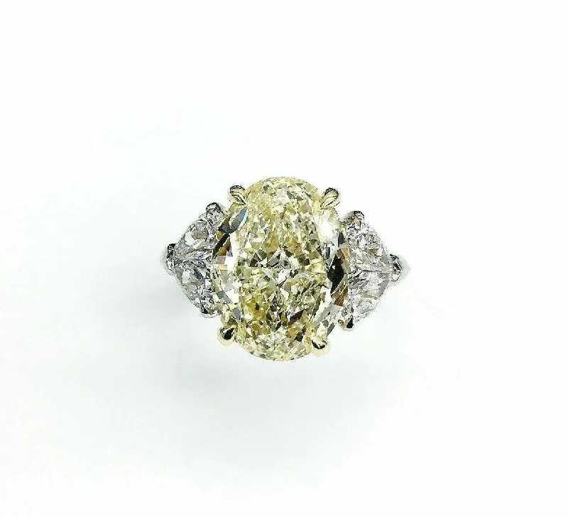 Thin Band Engagement RingsGIA Certified 5.45ct Oval Shape Fancy Yellow Canary Diamond Engagement Ring