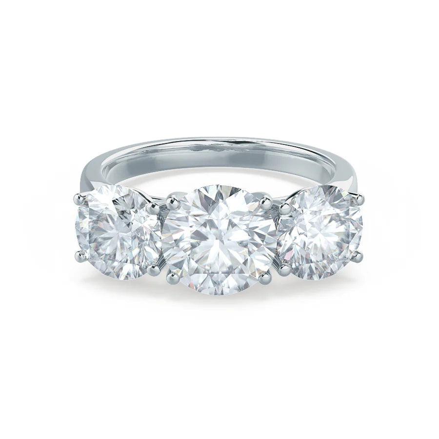 Family Heirloom Engagement RingsLeanora - Round Lab Diamond 950 Platinum Trilogy Ring