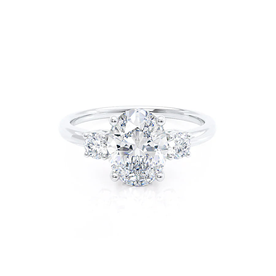 Artisan Engagement RingsLOUELLA - Oval Lab Diamond Diamond 950 Platinum Trilogy Ring