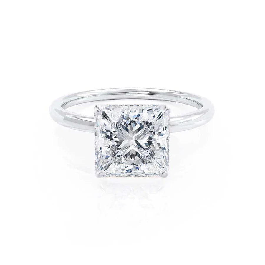 Marquise Cut Engagement RingsLULU - Princess Lab Diamond 950 Platinum Petite Solitaire