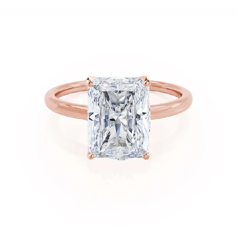 Peridot Engagement RingsLULU - Radiant Lab Diamond 18k Rose Gold Solitaire