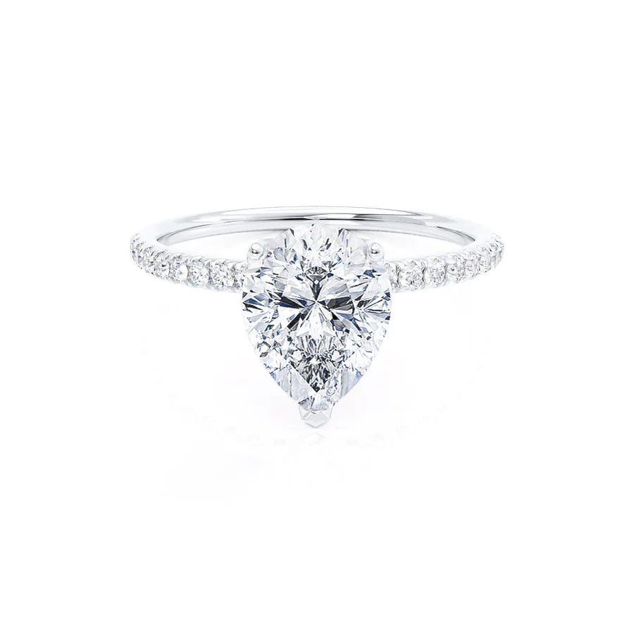 Ethical Engagement RingsMACY - Pear Lab Diamond Platinum Petite Solitaire