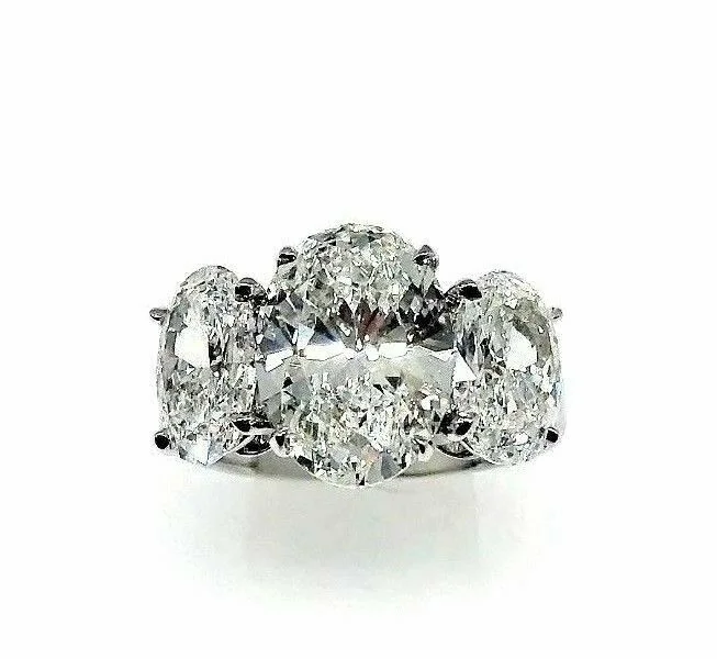 Platinum Engagement RingsOriginal Bvlgari 7.37 Carats 3 Oval Diamond Platinum Engagement Ring