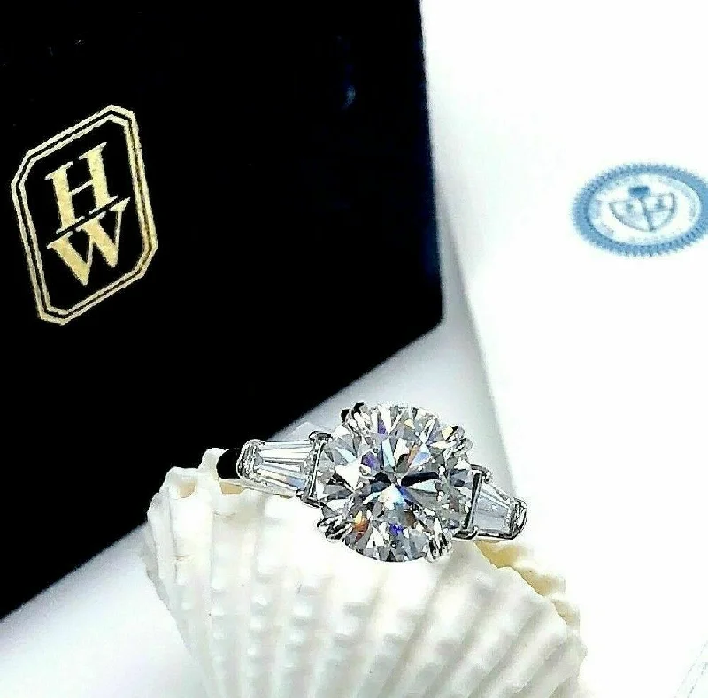 Vintage Style Engagement RingsOriginal Harry Winston 4.10 Carats GIA D VVS1 Diamond Platinum Engagement Ring