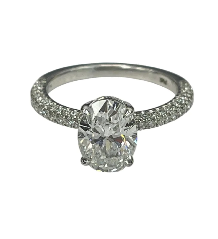 Gold Engagement RingsOval Brilliant GIA Certified Diamond Engagement Ring Platinum