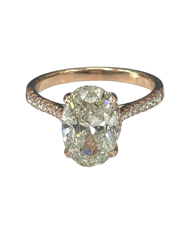 Budget Friendly Engagement RingsOval Brilliant Solitaire Under Halo Engagement Ring AGS Certified