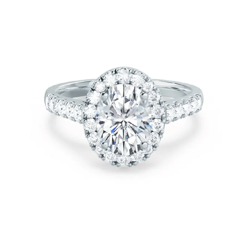 Silver Engagement RingsROSA - Oval Lab Diamond 950 Platinum Halo