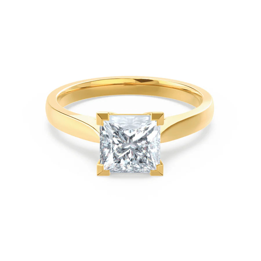 Victorian Engagement RingsROSALEE - Princess Lab Diamond 18k Yellow Gold Solitaire