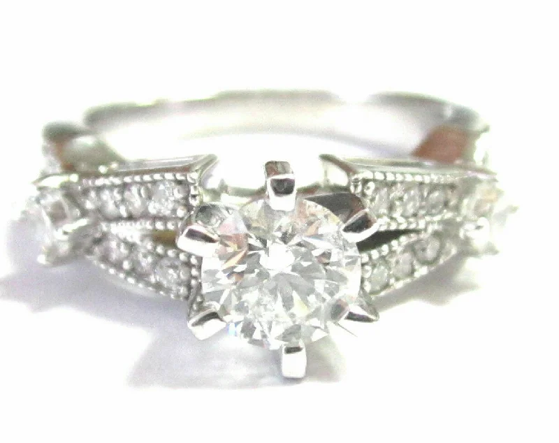 Vintage Gemstone Engagement RingsRound Brilliant Cut Diamond Designer-Inspired Engagement Ring