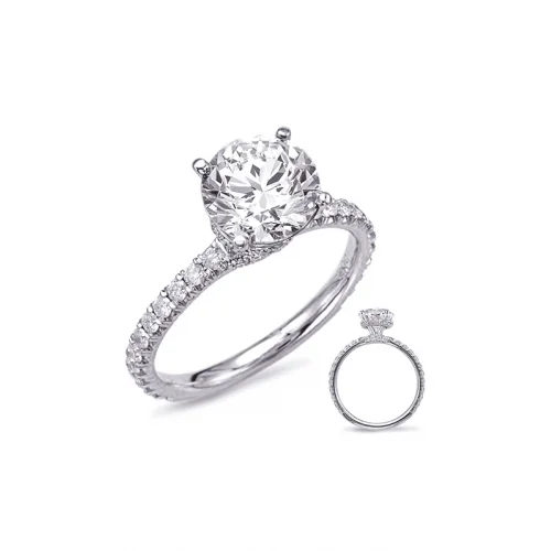 Tapered Shank Engagement RingsS Kashi & Sons Halo - Hidden Engagement Ring EN7918-1WG