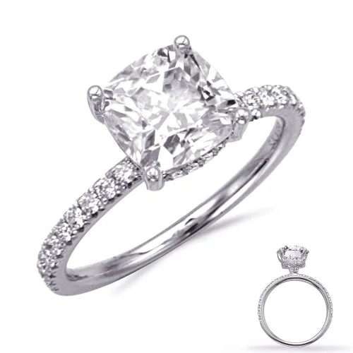 Lab Grown Diamond Engagement RingsS Kashi & Sons Halo - Hidden Engagement Ring EN8410-8.5CUWG