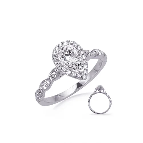 Thin Band Engagement RingsS Kashi & Sons Halo - Pear Engagement Ring EN8333-8X5MWG