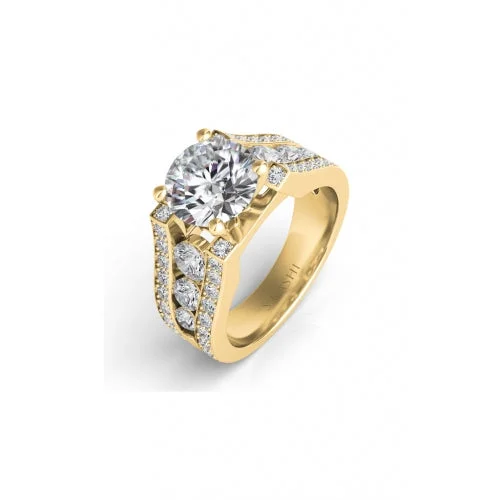 Handmade Engagement RingsS Kashi & Sons Round Engagement Ring EN7215YG