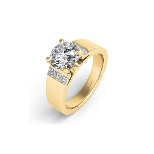 Personalized Engagement RingsS Kashi & Sons Side Stone Engagement Ring EN7422YG