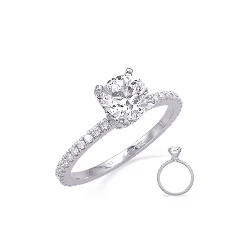 Bezel Set Engagement RingsS Kashi & Sons Side Stone - Prong Set Engagement Ring EN8330WG