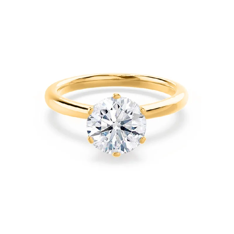 Second Hand Engagement RingsSERENITY - Round Lab Diamond 18k Yellow Gold Solitaire Ring