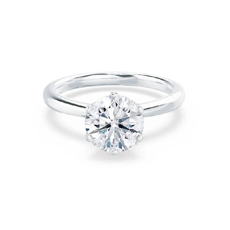 Cushion Cut Engagement RingsSERENITY - Round Lab Diamond 950 Platinum Solitaire Engagement Ring