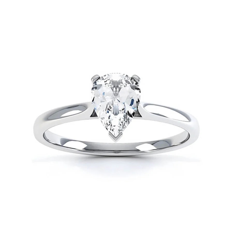 Engagement Rings for Sensitive SkinSLOANE - Pear Lab Diamond 950 Platinum Petite Solitaire