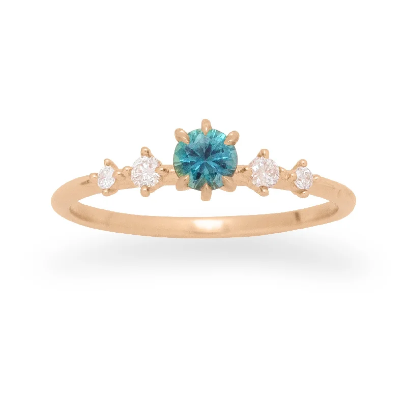 Minimalist Engagement RingsGalia Ring, Teal Sapphire