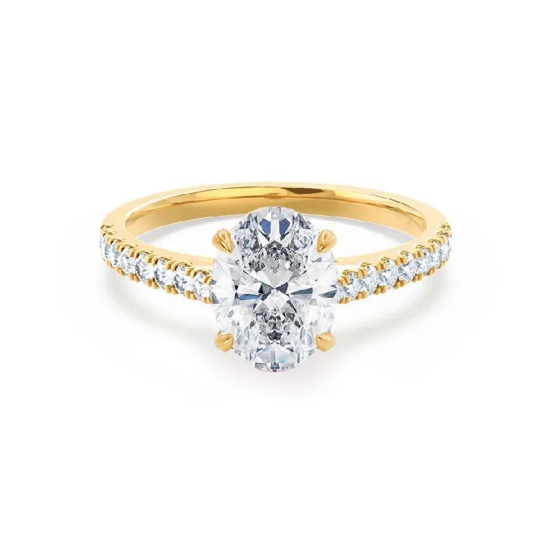 Secret Garden Engagement RingsVIOLA - Oval Lab Diamond 18k Yellow Gold Shoulder Set