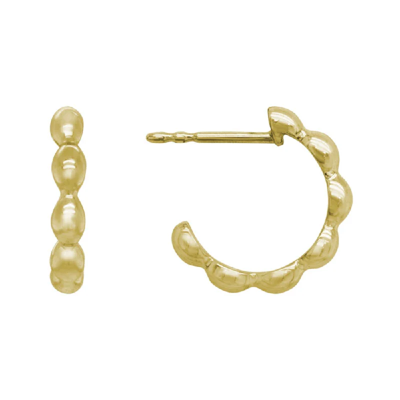 Hoop earrings featuring tourmaline for autumn ear hues -14k Gold Beaded Hoops