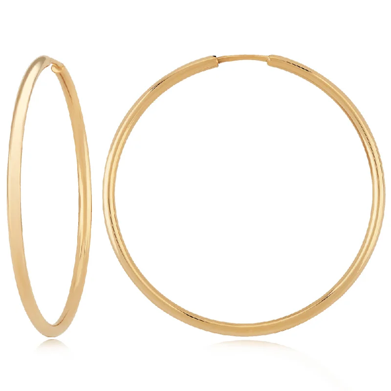 Hoop earrings perfect for gifting with stone sparkle -14k Gold Endless Hoop Earrings