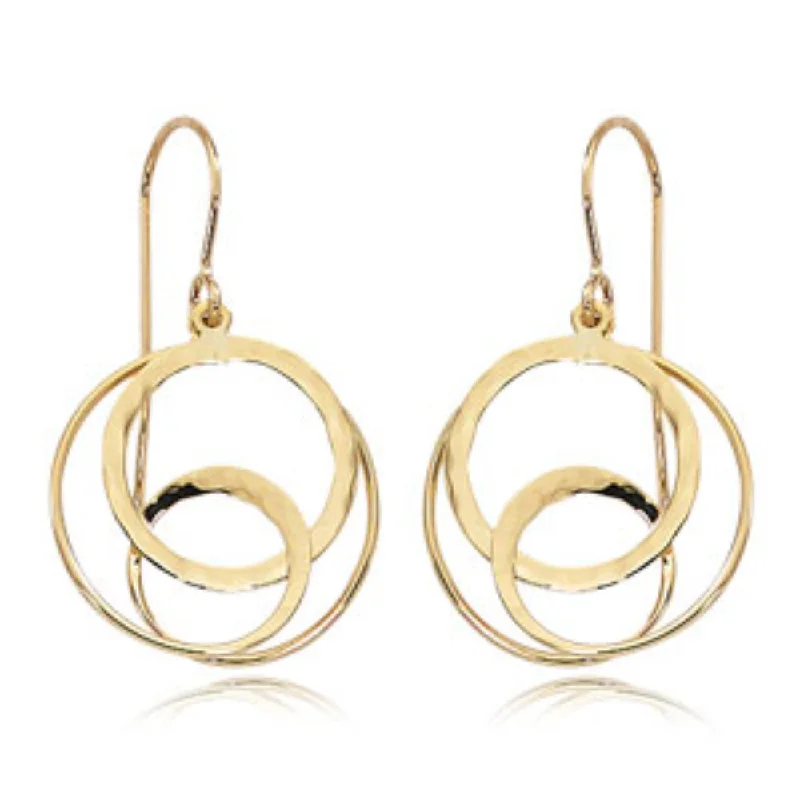 Hoop earrings featuring smoky quartz for earthy ear tones -14k Gold Interlocking Loop Earrings